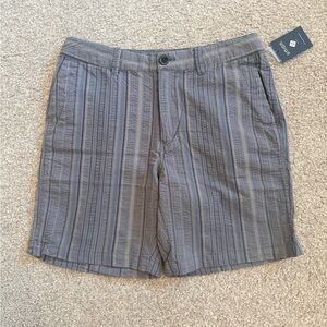 Union Gray Striped Men's Flat Front Shorts